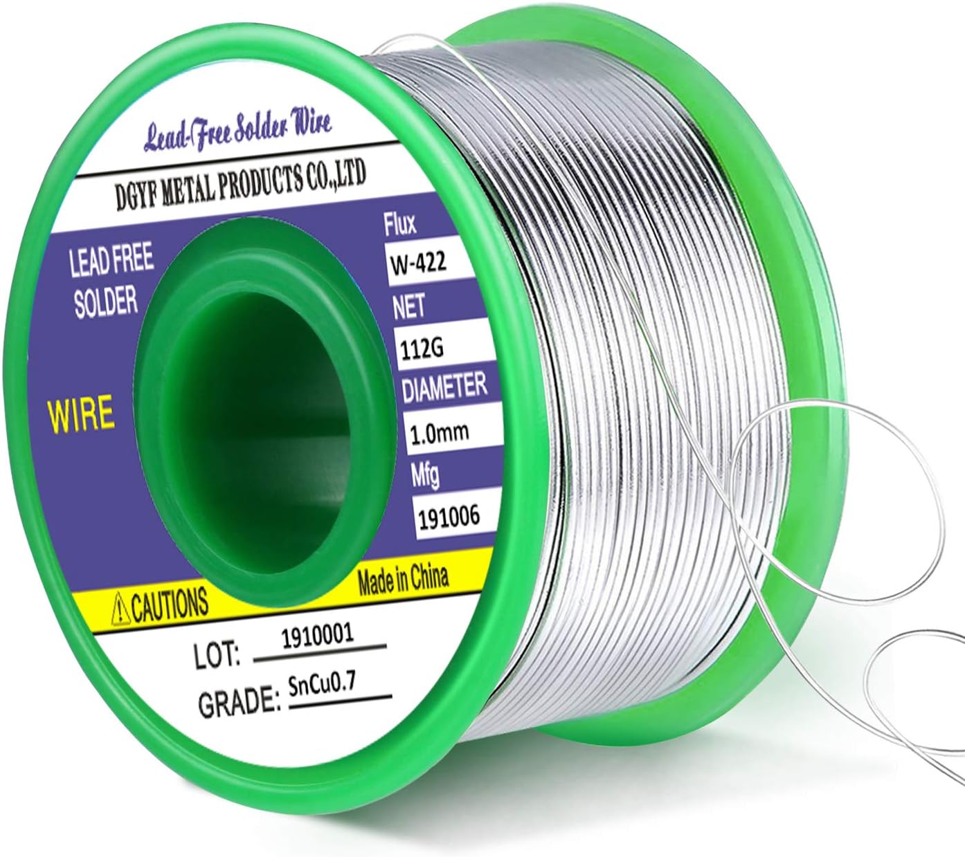 Solder Wire, Gifort Lead Free Solder Wire with Rosin Core 97.3Sn-2Rosin-0.7Cu-0.3Ag, 1mm, 100g