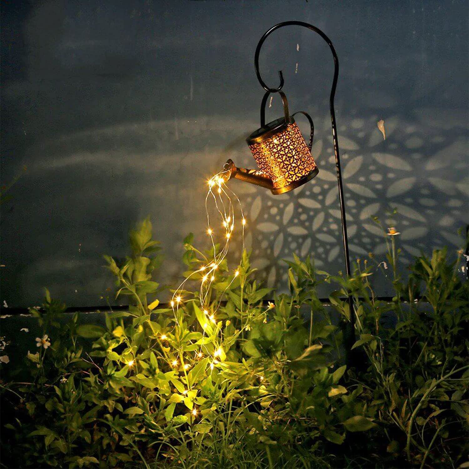 Epyz Solar Watering Can Light, Solar Fairy Lights Waterproof, Hanging Solar Lantern Garden Art Light Decor Metal Waterfall String Lights for Patio Yard Pathway Plant [ Warm Yellow , Pack of 1 ] (B0B8NF5DFJ) Amazon Price History, Amazon Price Tracker