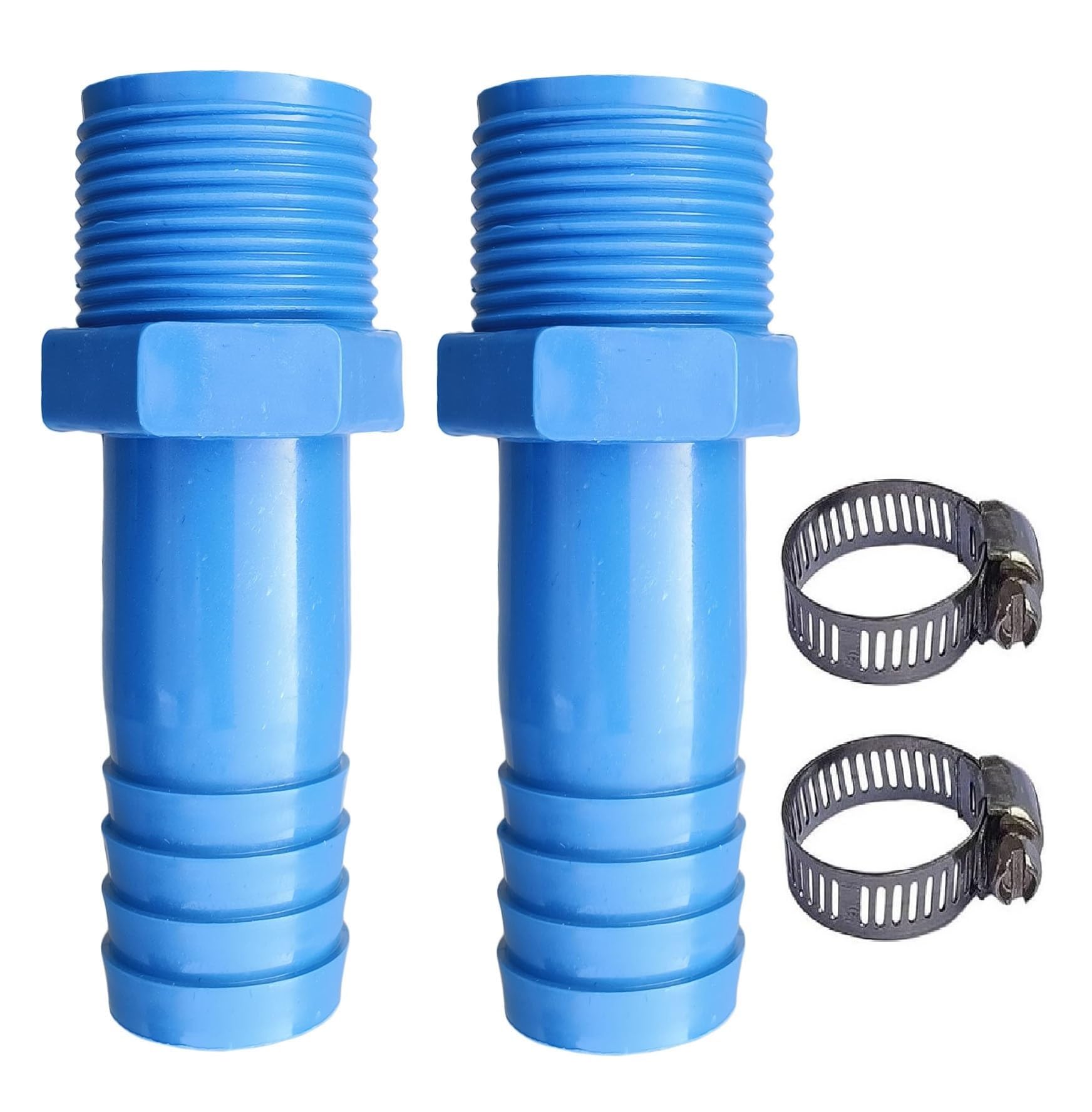 ESEKSAFAR 2pc PVC Hose Nipple (Blue) 15mm / (1/2 inch) Male Threaded and Barb pipe fitting 1/2 inch-image-30