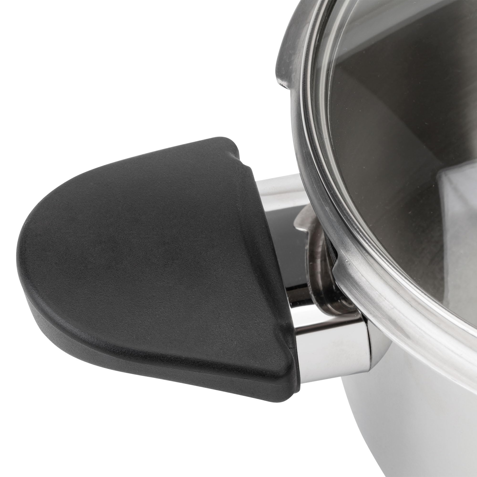 JATA HOGAR HOLL2547 - Ollas a Presión Express 4L + 7L Acero Inoxidable SUS304, Inducción, 2 Niveles de Presión, Triple Sistema de Seguridad, Tapa Cristal, Fondo Difusor
