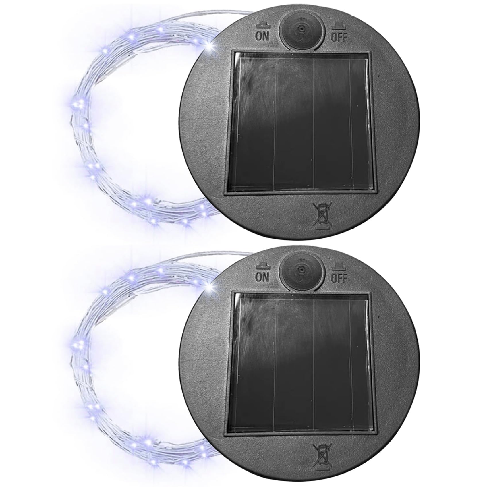 Weduspaty Solar Light Replacement Top with String Light 2.76in Replacement Solar Light Units DIY Cold White LED Replacement Solar Light Parts, Solar Light Replacement Top