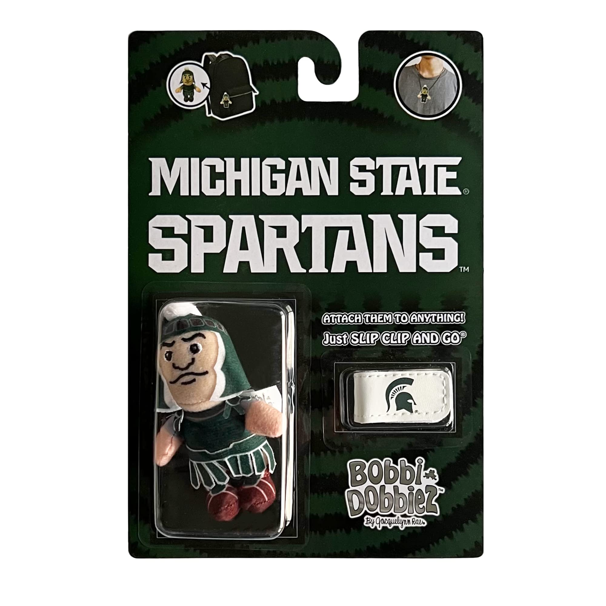 Bobbi-Toads Bobbi-Dobbiez Attachable Plushie Sparty Mascot Compatible with Michigan State University Sparty Mascot (Michigan State University)