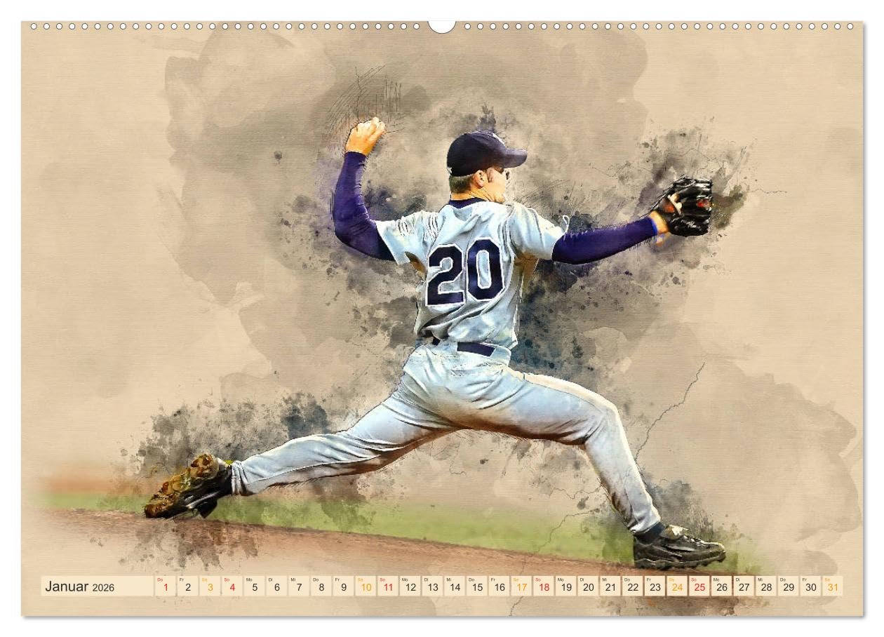 Ich liebe Baseball (hochwertiger Premium Wandkalender 2026 DIN A2 quer), Kunstdruck in Hochglanz: Baseball, Teamsport der Extra-Klasse - ... spektakulären Sportart. (CALVENDO Sport)