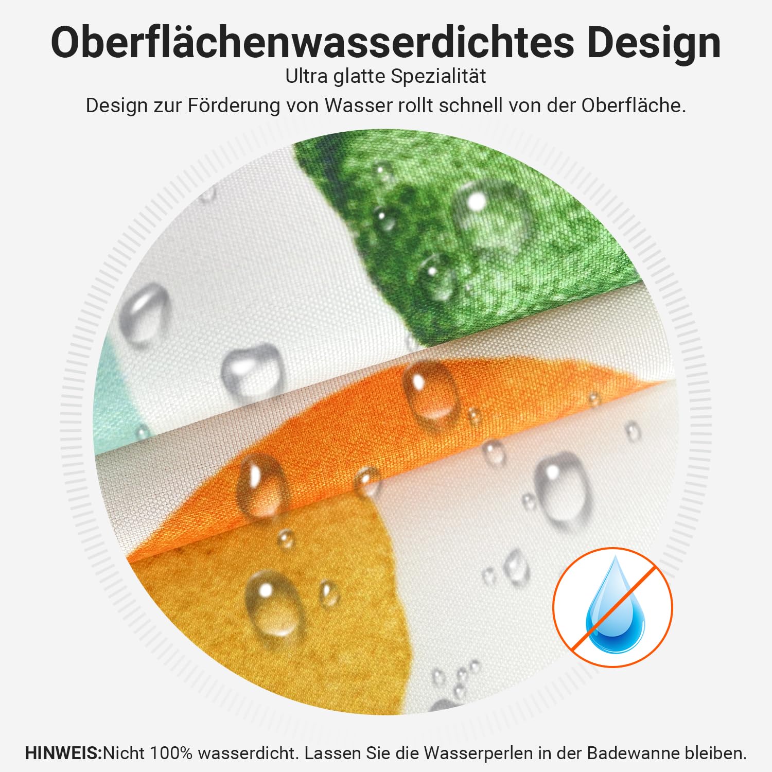 Lerores Shower Curtain, 200 x 200 cm, Colourful Tree, Weighted Hem, Anti-Mould Textile, Water-Repellent - Image 2
