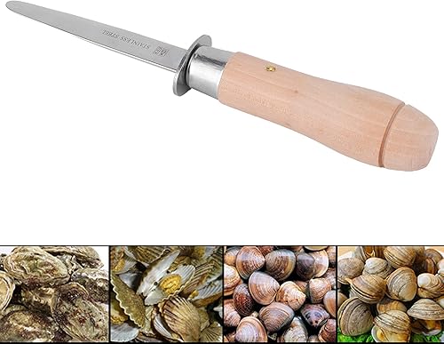 Miniatura 6 de Cuchillo de mariscos, cuchillo de ostras de acero con mango para ahorro de mano de obra cuchillo para mariscos