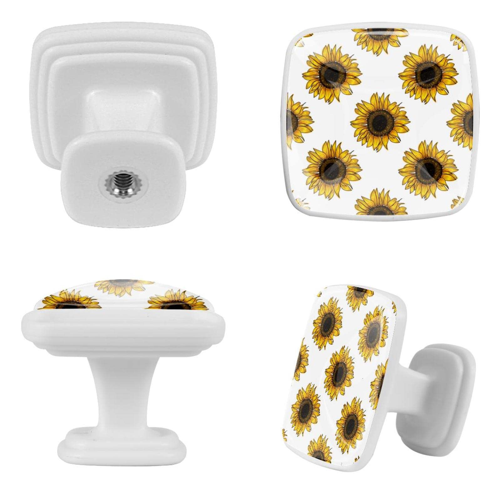 Boutons d'armoire vintage tournesol TBOUOBT | Lot de 12 pour tiroir et cuisine