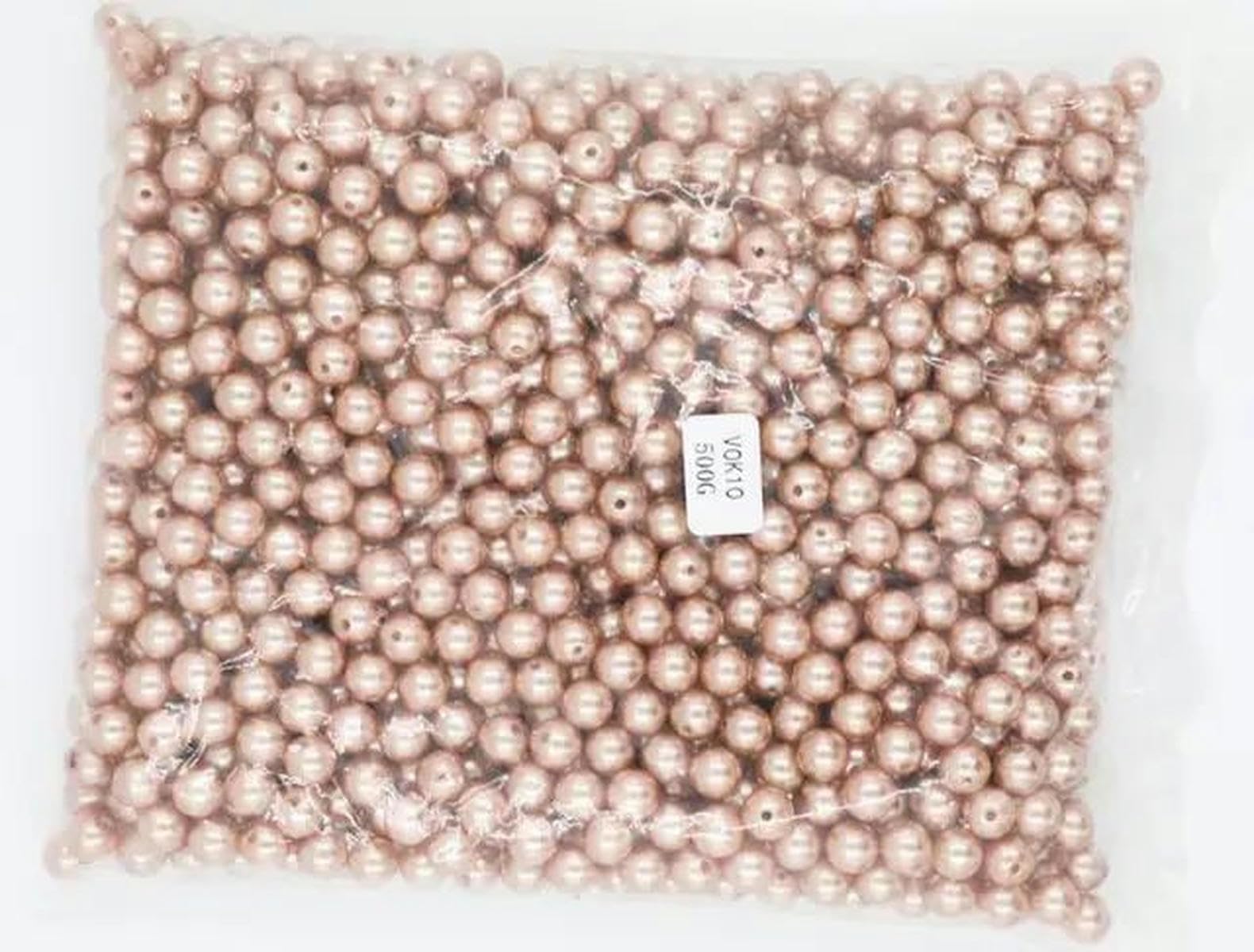500 gramos 3/4/6/8/10/12 MM Multicolor con agujero Cuentas de perlas de imitación acrílicas Cuentas redondas sueltas para accesorios de fabricación de joyas-Café claro-4 mm 500 gramos