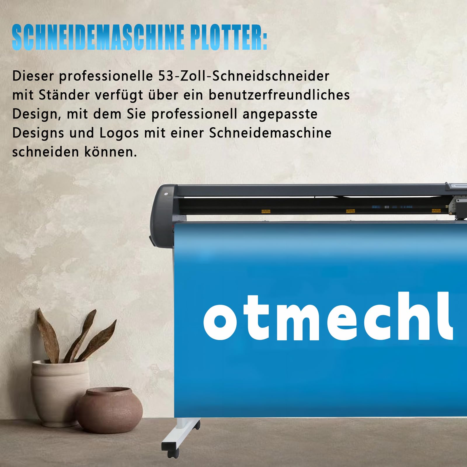 Schneideplotter 1350 mm Schnittbreite Plottermaschine, 10-800 mm/s Folienschneider, 3 Klingen Folienplotter Cutting Plotter Foliendrucker mit Signmaster Software für Schilder & Dekorationen