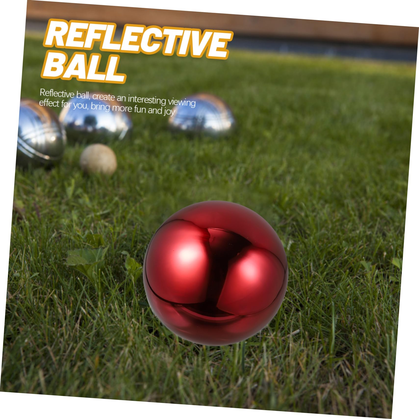 Sfera Design Semplice in Acciaio Inossidabile Riflettente da Giardino e Lunga Durata Rossa, Decorazione Esterna per Patio