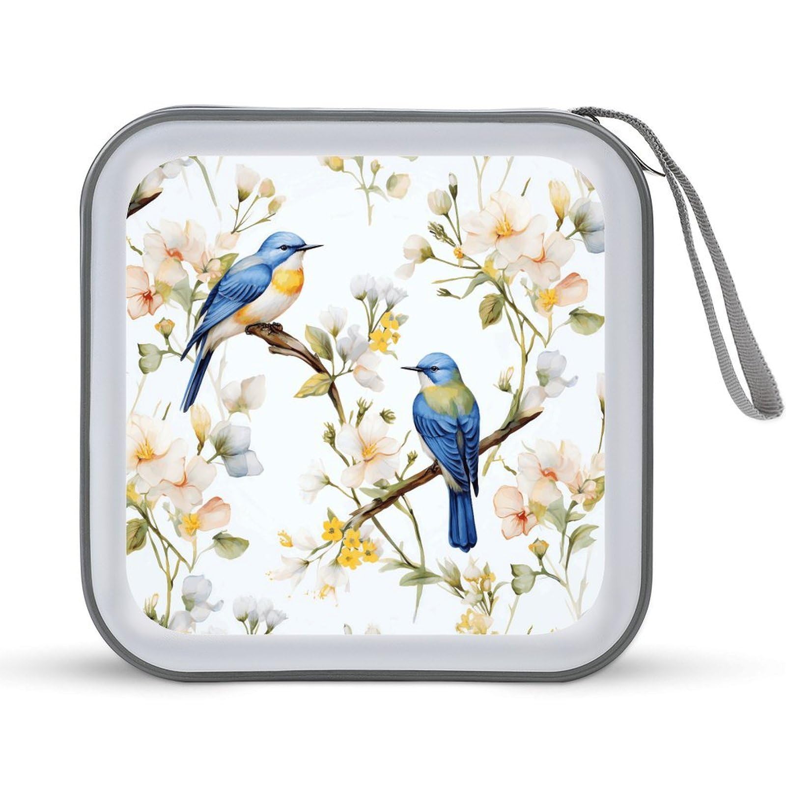Étui à CD rigide aquarelle fleurs pour 40 DVD et disques de voyage