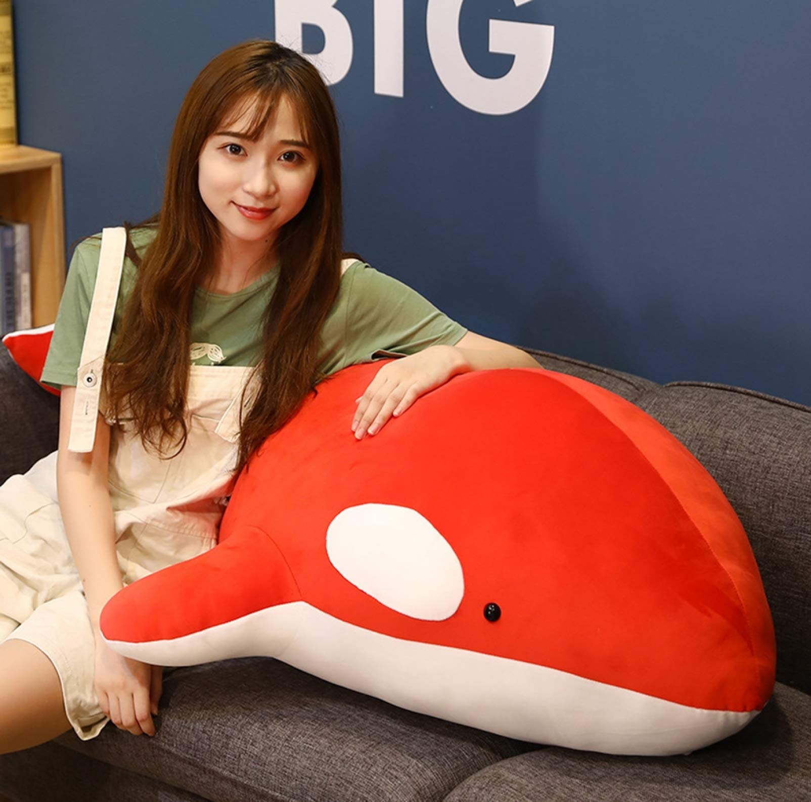 Amazon｜鯨ぬいぐるみ 赤 クール 抱きまくら 冷感 ひんやり クッション