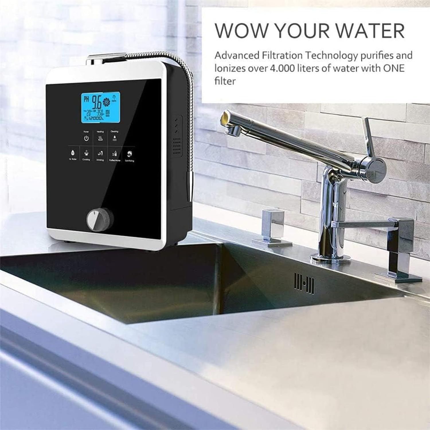 Máquina Agua Hidrógeno Rica En Hidrógeno Máquina Ionizadora Y Purificadora Agua, La Máquina Ionizadora Agua Produce Ácido Alcalino Ph 3-11.0 hasta -800mv Orp Filtro De Agua Táctil LCD