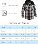 ZITY Hommes Plaid Chemises Hoodie Flannel Chemise manches longues à capuche Chemise à caper Bouton Descente Casual Lumberjack Double Pocket