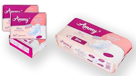Ammy Ultra Thin Sanitary Pads XL & XXL Maxi Soft Cottony 38 Pads for Ladies, Girls, Women Rash Free Made In India