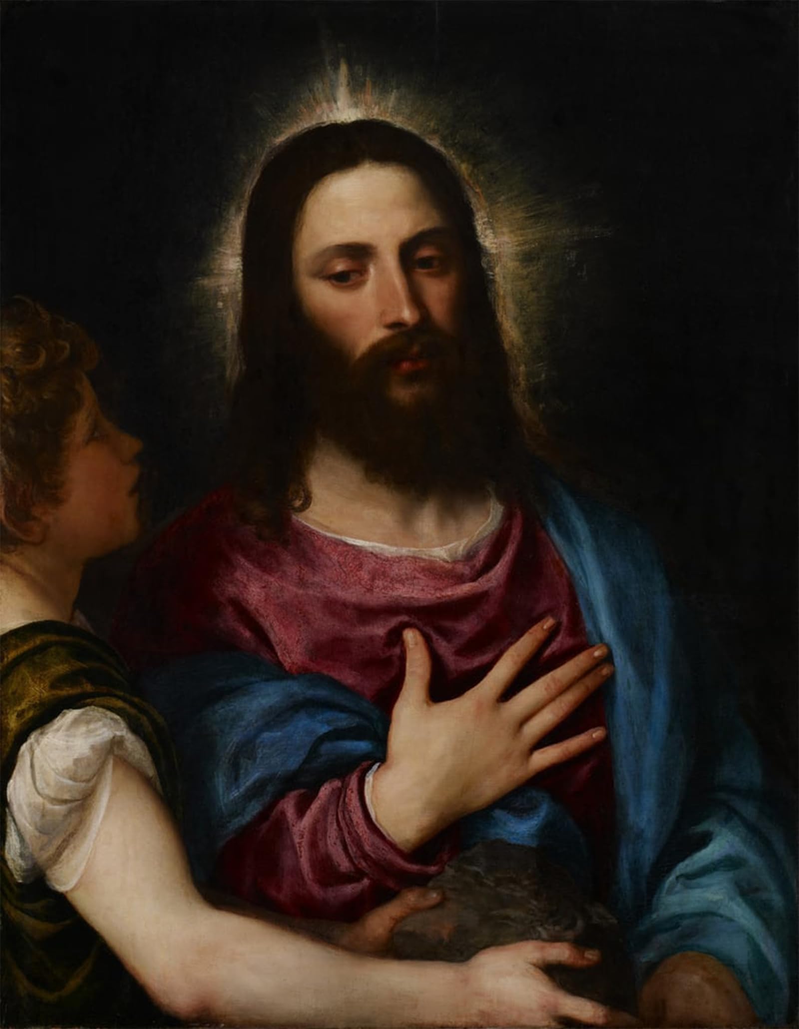 SERENDIPITP Retro Picture Poster Wall Art Pictures Painting the Temptation of Christ by Tiziano Vecelli Wall Art Canvas Print for Wall Decor 60x90cm