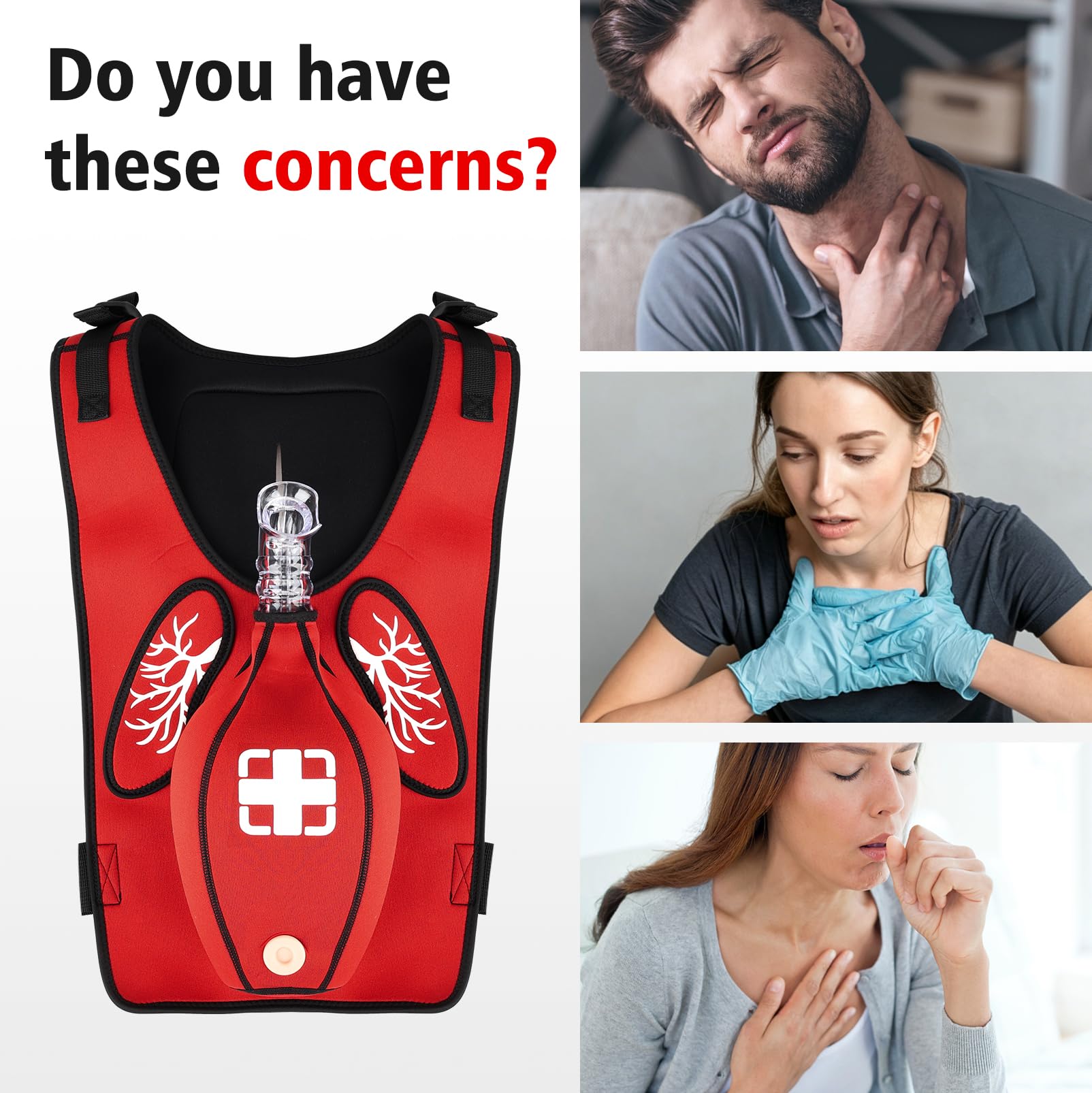 Heimlich - Chaleco de entrenamiento de maniobra para adultos, RCP, simulación de obstrucción de las vías respiratorias, correas de hombro ajustables y cinturón de cintura, entrenador de rescate de