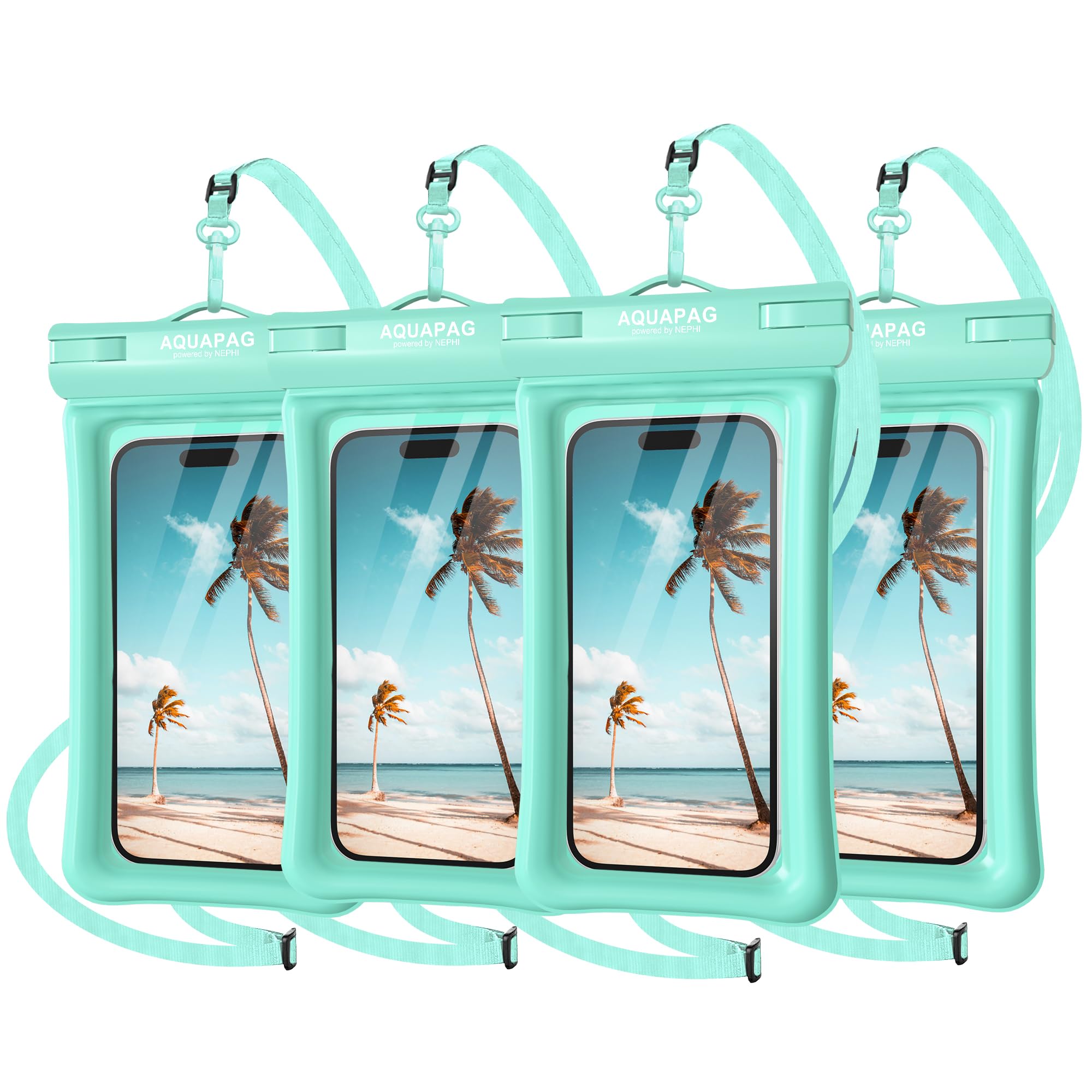 NEPHI IP68 Waterproof Phone Pouch 2 Pack-Up to 8.0"，Adjustable Neck Lanyard Floating Waterproof Phone Case for iPhone,Phone Dry Bags for Vacation