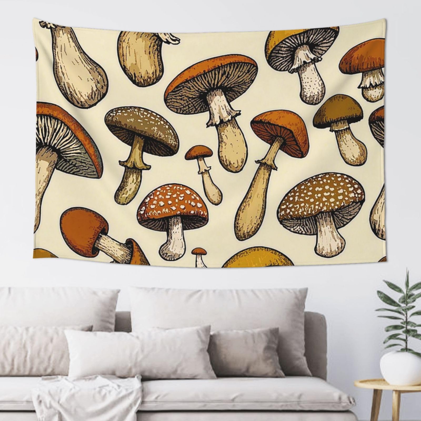 FodPand Funny Mushrooms Tapestry for Bedroom Aesthetic, Wall Hanging Tapestries Art Decor Backdrop Wall Tapestry for Dorm Living Room Funny Poster Party Banner Background 40" X 60"