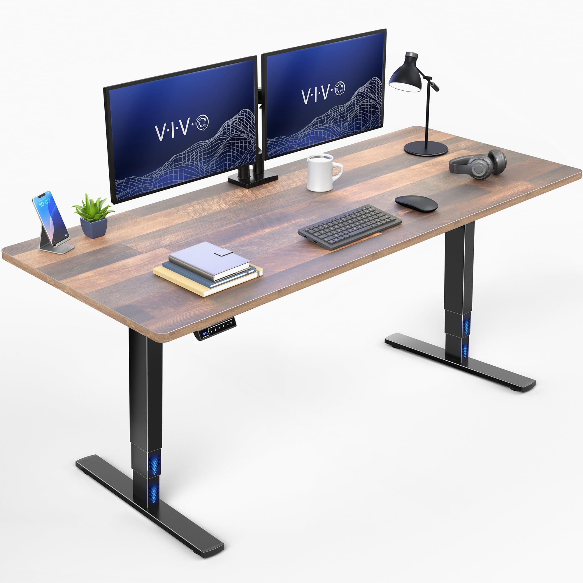 VIVO Electric 71 x 30 in Standing Desk Touch Screen Adjustment 220 lb Frame Support 2E Series Reclaimed