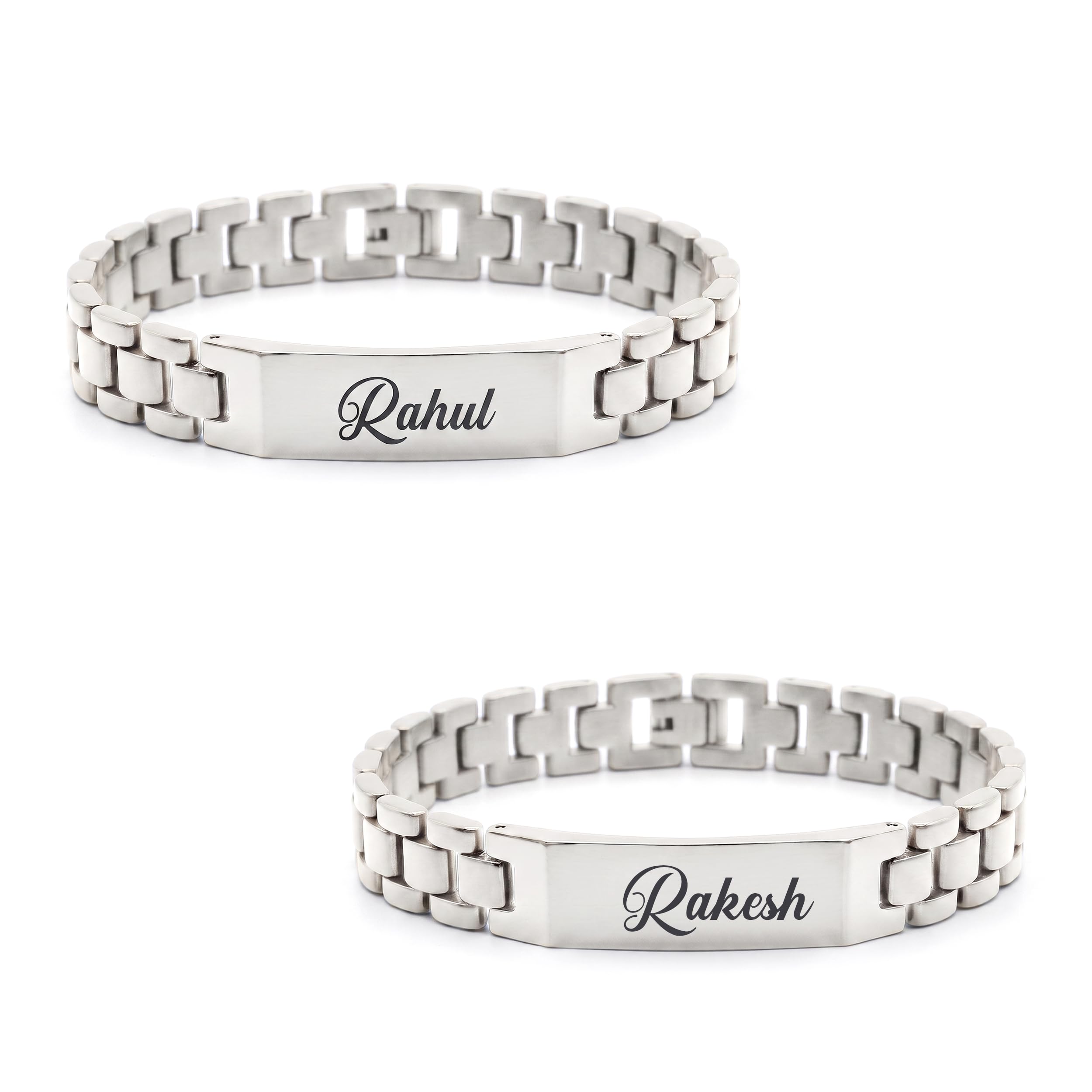 Personalized Phantom Bracelet Rakhi for Men with Custom Name Engraving | Stainless Steel Chain Bracelet Rakhi | | Raksha Bandhan Gift for Brother-image-32