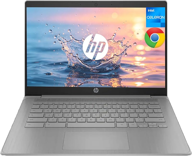 Elite Lightweight & Durable 14'' HD Chromebook Chrome OS Compact Laptop for Student Home Business Use by HP, Intel 4-Core Processor, 4GB RAM 64GB eMMC, Dual Speakers, Long Battery Life, Cloud Storage