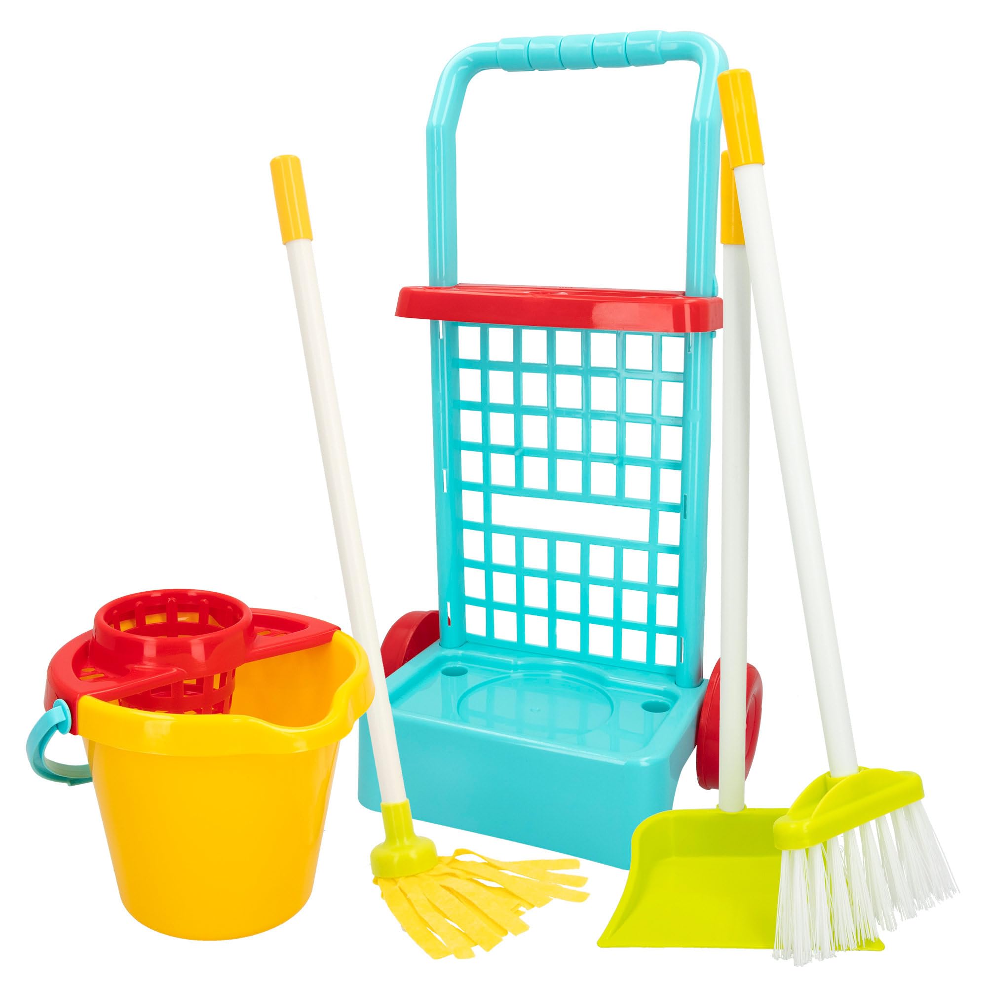 Plumero Extensible Para Niños ColorBaby My Home Set Limpieza 7 Piezas: Escoba, Recogedor, Plumero Y Cepillo – Palos Extensibles, Soporte Organizador