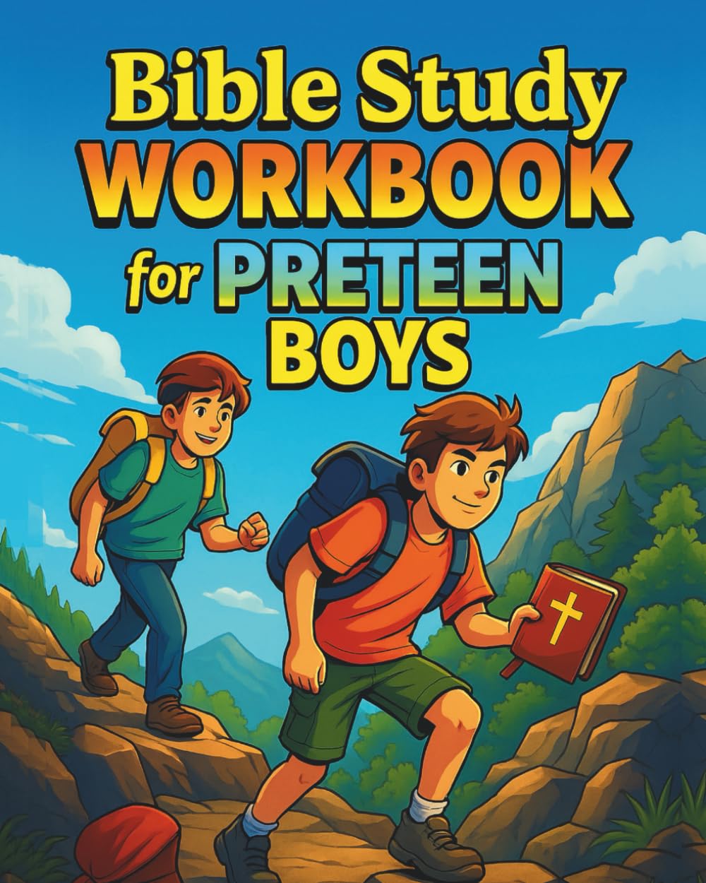 Bible Study Workbook for Preteen Boys: 52 Weeks of Devotional Lessons and Prayer Journaling, Word Search and Crossword Puzzles Bible Activities to Build Faith, Courage, and Character.