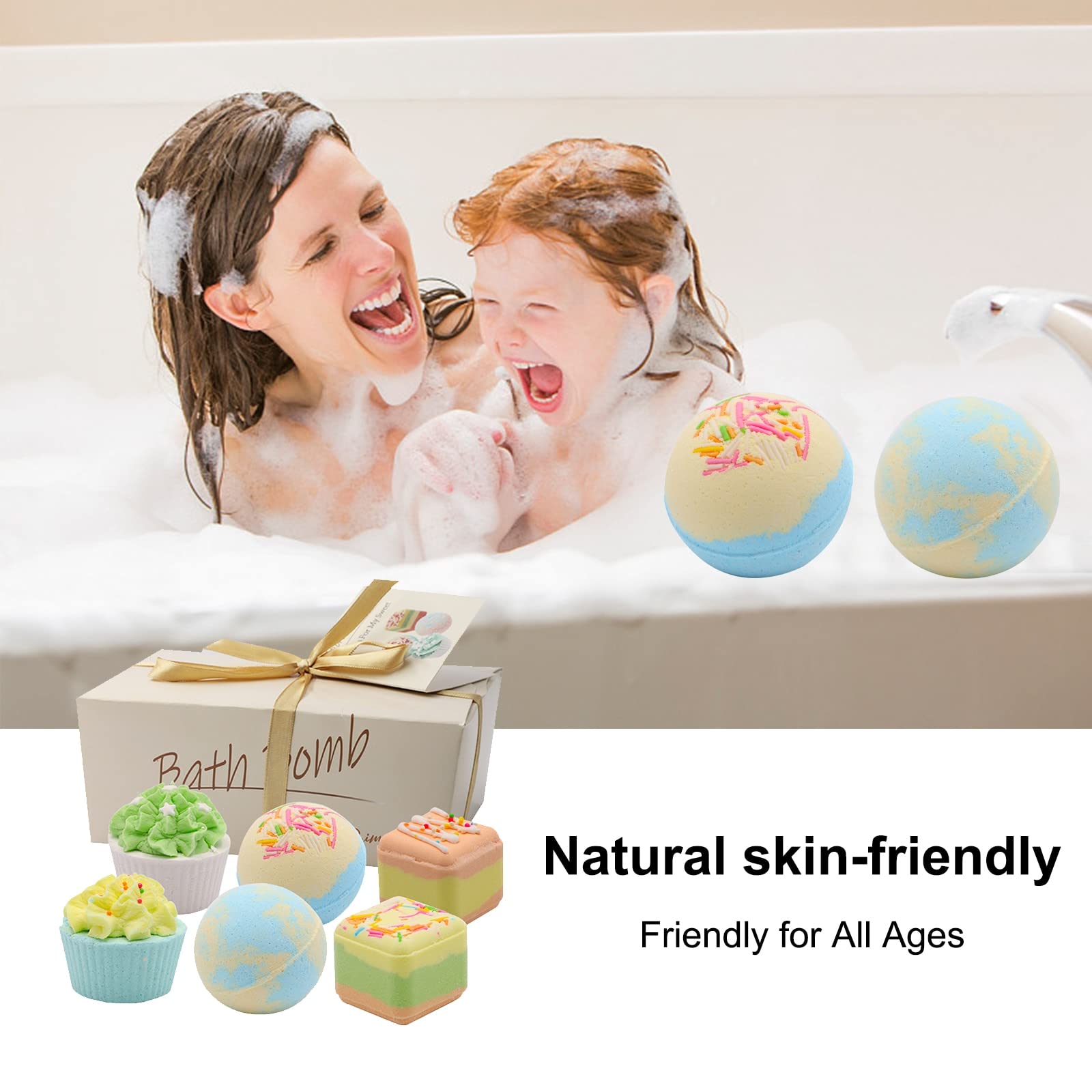 6pcs Bombe da Bagno Bolle biologiche a Sfera di Sale da Bagno Naturale for Regali di Natale rilassanti da Bagno Bombe da Bagno