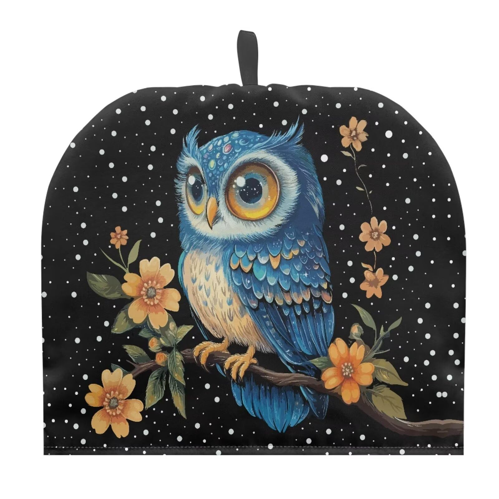 blue owl pattern tea cozy for teapot dome teapot cover customized teapot covers cozy for teapot with handle dust cover kitchen kettle dust cover can hung and folded black