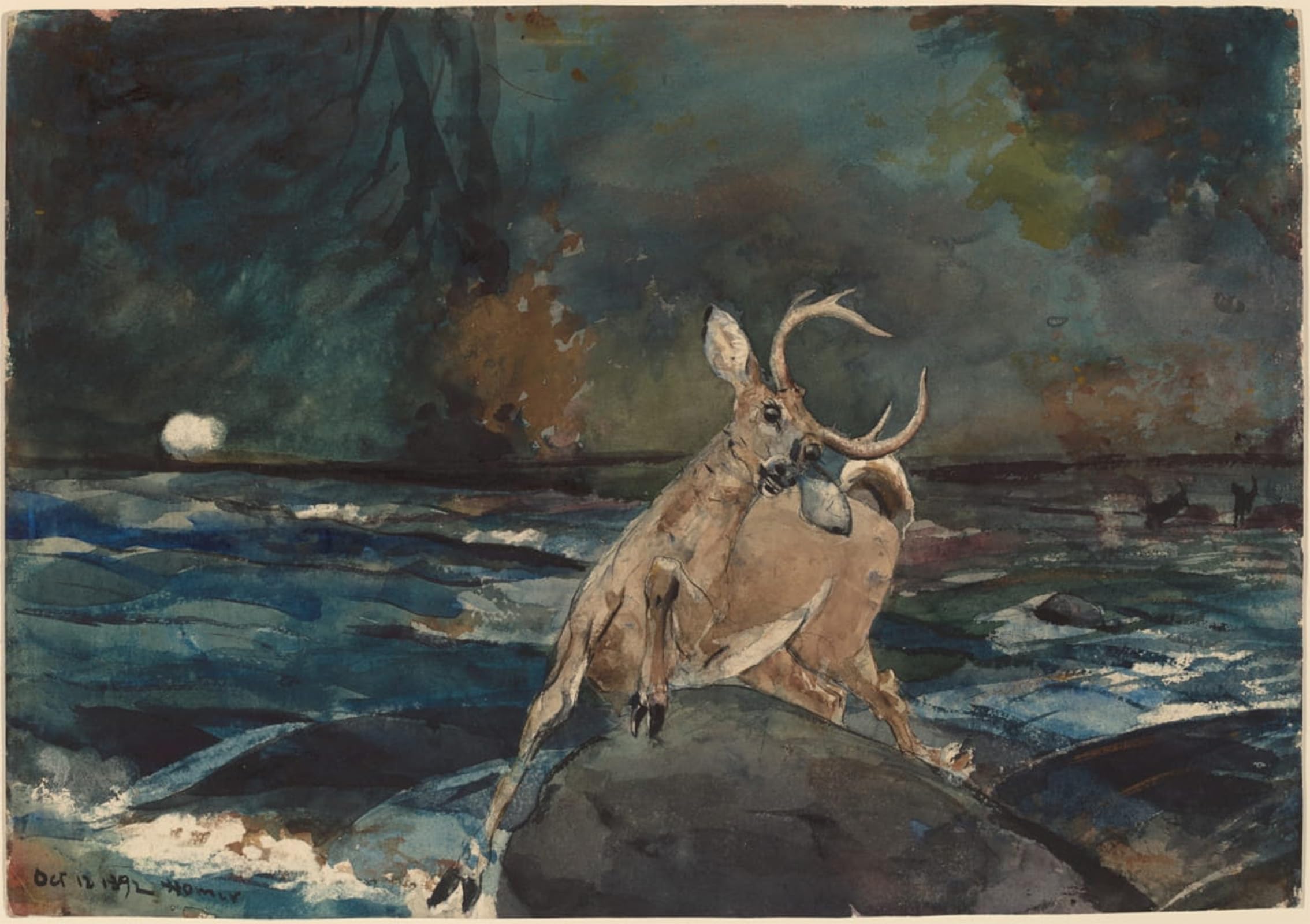 SERENDIPITP Vintage Wall Art Canvas Nordic Poster Canvas Print Picture a Good Shot Adirondacks by Winslow Homer Wall Art Poster for Home Decor 60x90cm