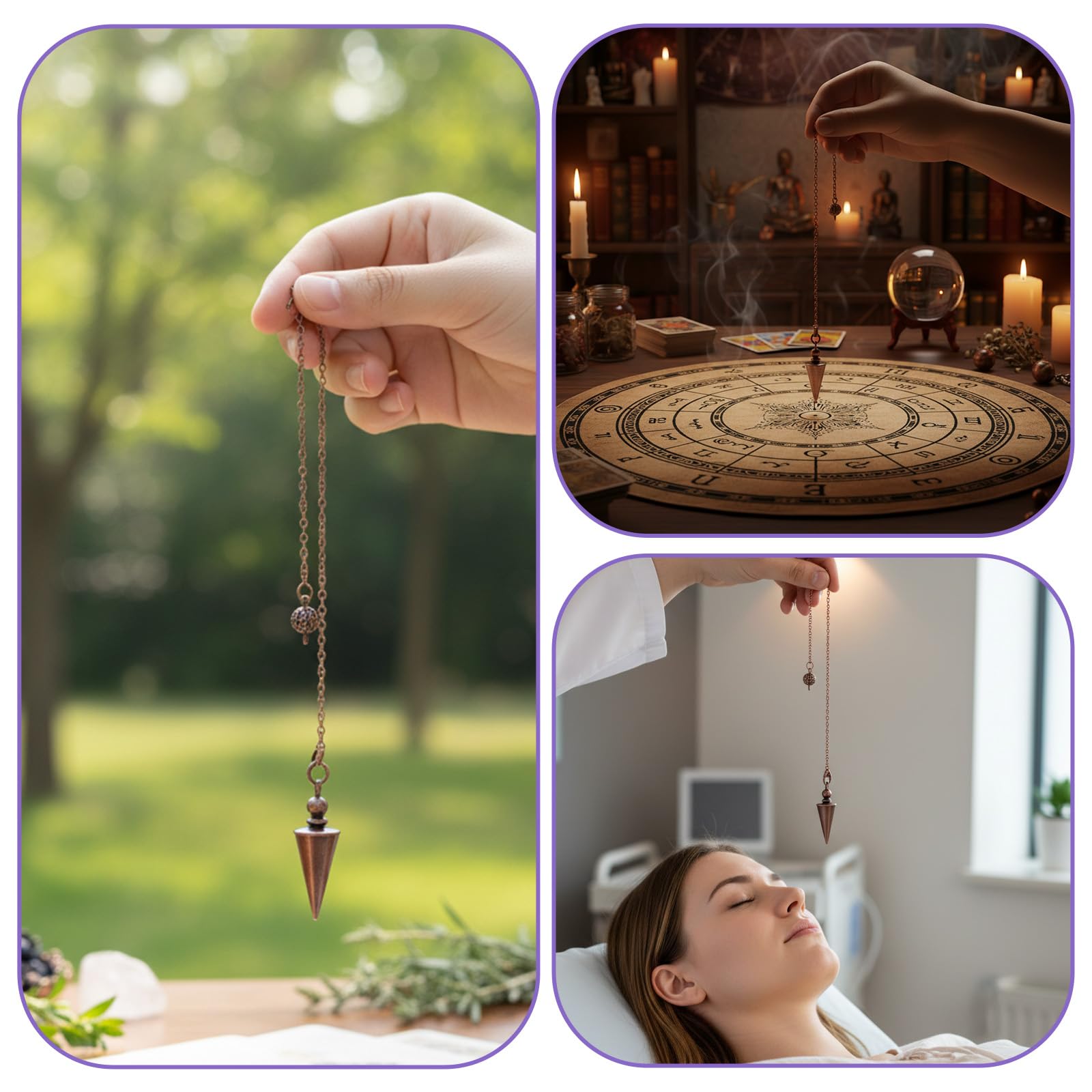 Sibba Heilung Pendel Spirituelles Weissagungs Pendulum Kupfer Wünschelrute für Spirituelle Heilung Meditation Reiki Balance Chakra Führung