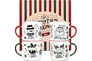 Cabtnca Christmas Mug, Christmas Mugs Set of 4