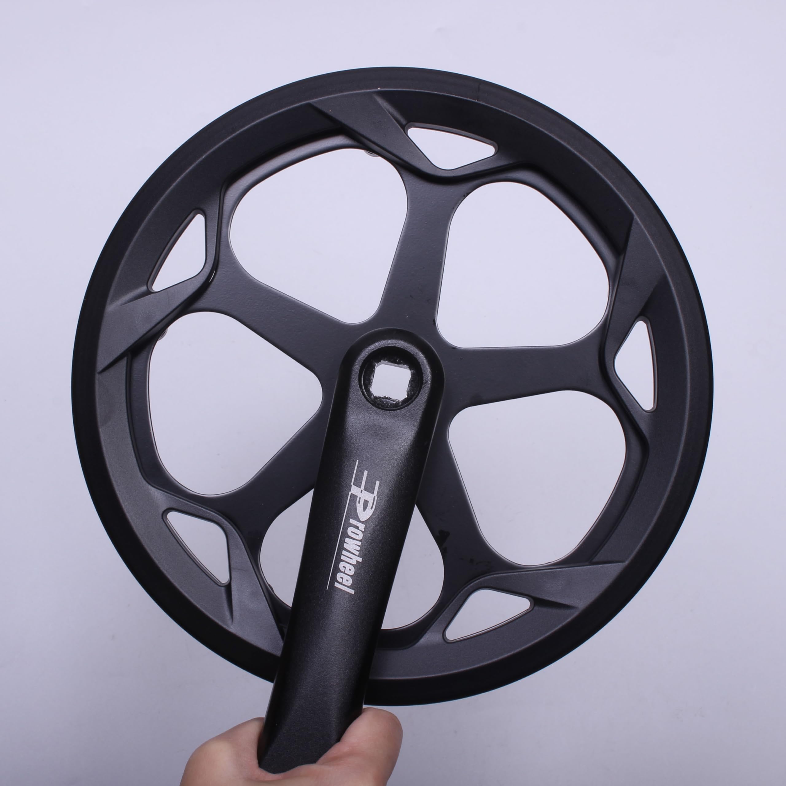 PROWHEEL Korba rowerowa, 152 mm/160 mm/165 mm/170 mm/175 mm, 46T/48T/52T, stalowy zestaw ramienia korby rowerowej, podwójne koło łańcuchowe i zapasowa osłona łańcucha, kompatybilny z rowerem miejskim,