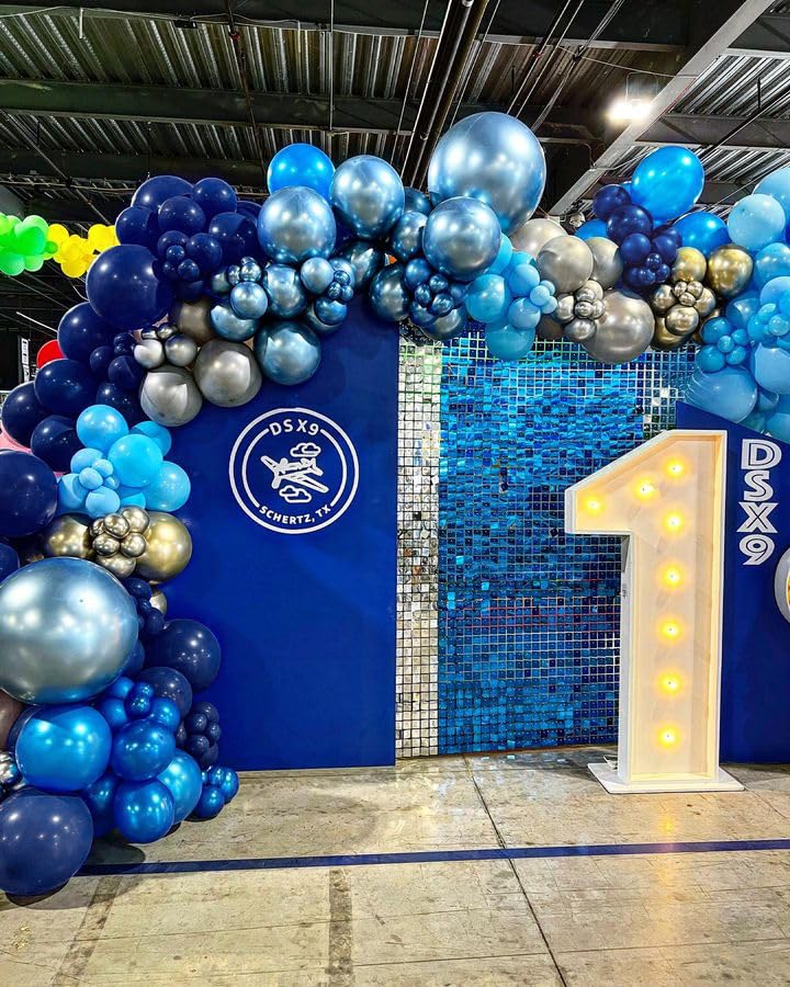 Bezente Blue Balloons Set,60pcs 12 inch Metallic Blue Pearl Blue Navy Blue Pastel Blue Latex Balloons Kit for Birthday,Baby Shower,Wedding,Graduation Party Decorations - Image 5
