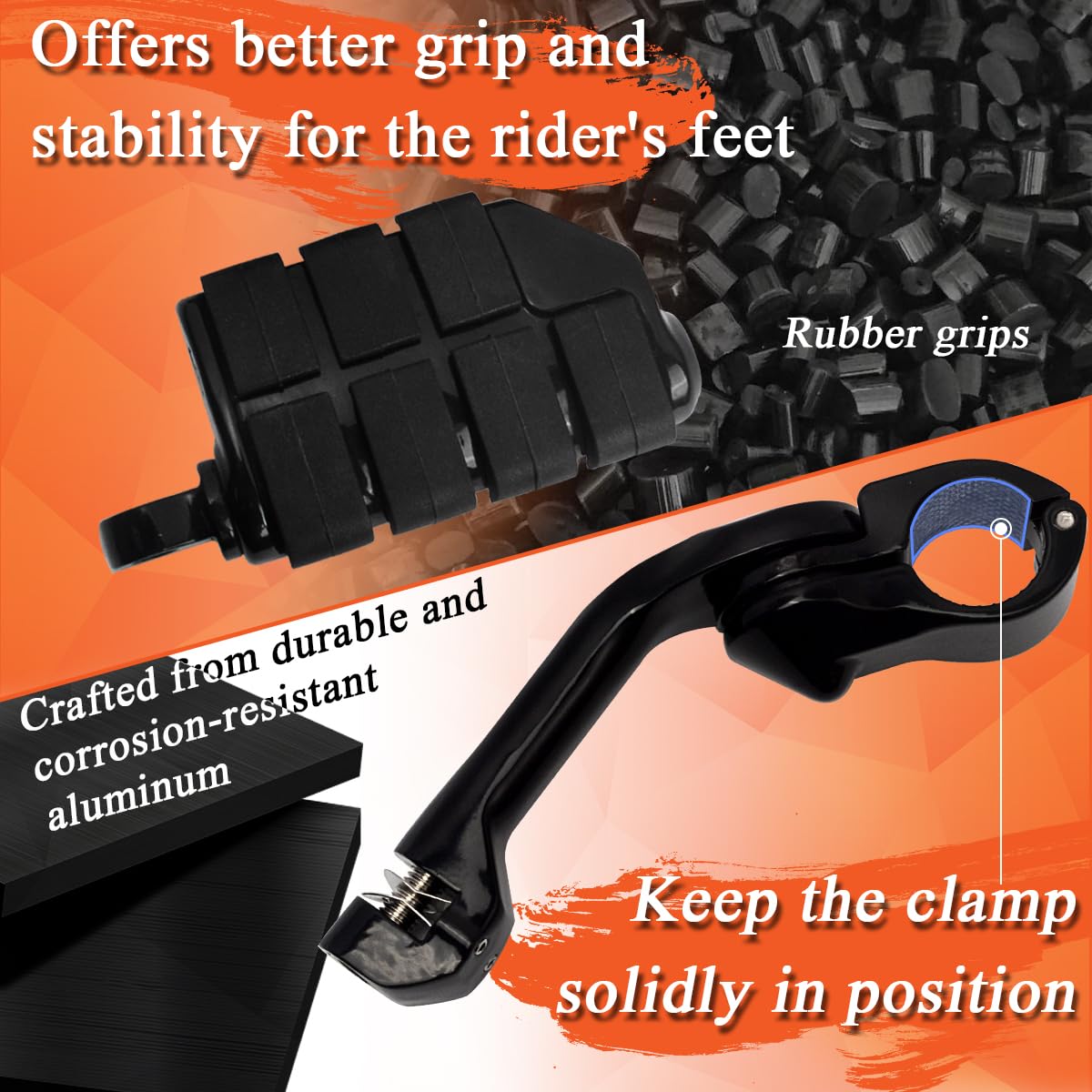 Pieds D'autoroute (Fender) Réglables En Acier Inoxydable 304 - Longs, Pour Harley-Davidson Et Autres - Paire