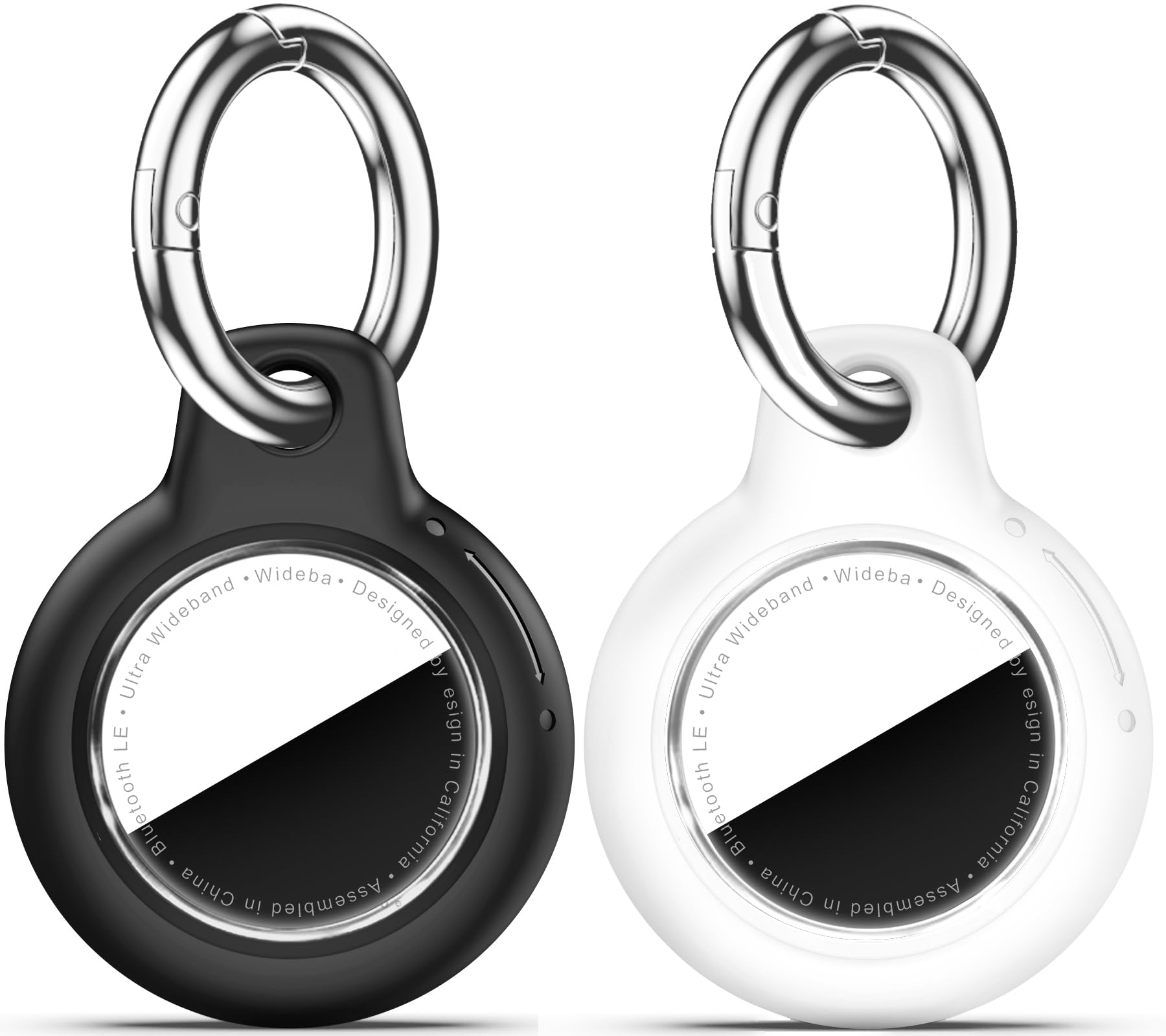 Upgrade Waterproof 2 Pack Airtags Holder with Apple Airtags Keychain, Hard PC Air Tag Case, Anti-Scratch &amp; Shock Air tag Holder, Men's Women's Keyrings &amp; Keychains - Black+White