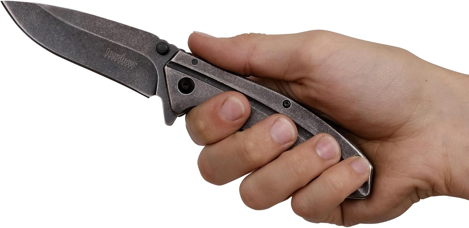 Kershaw Filter (1306BW) Folding Pocket Knife with 3.2-Inch BlackWashed High-Performance Steel Blade, Stainless Steel Handle, Deep-Carry Pocketclip, Frame Lock and SpeedSafe Assisted Opening; 5 OZ. : Tools & Home Improvement