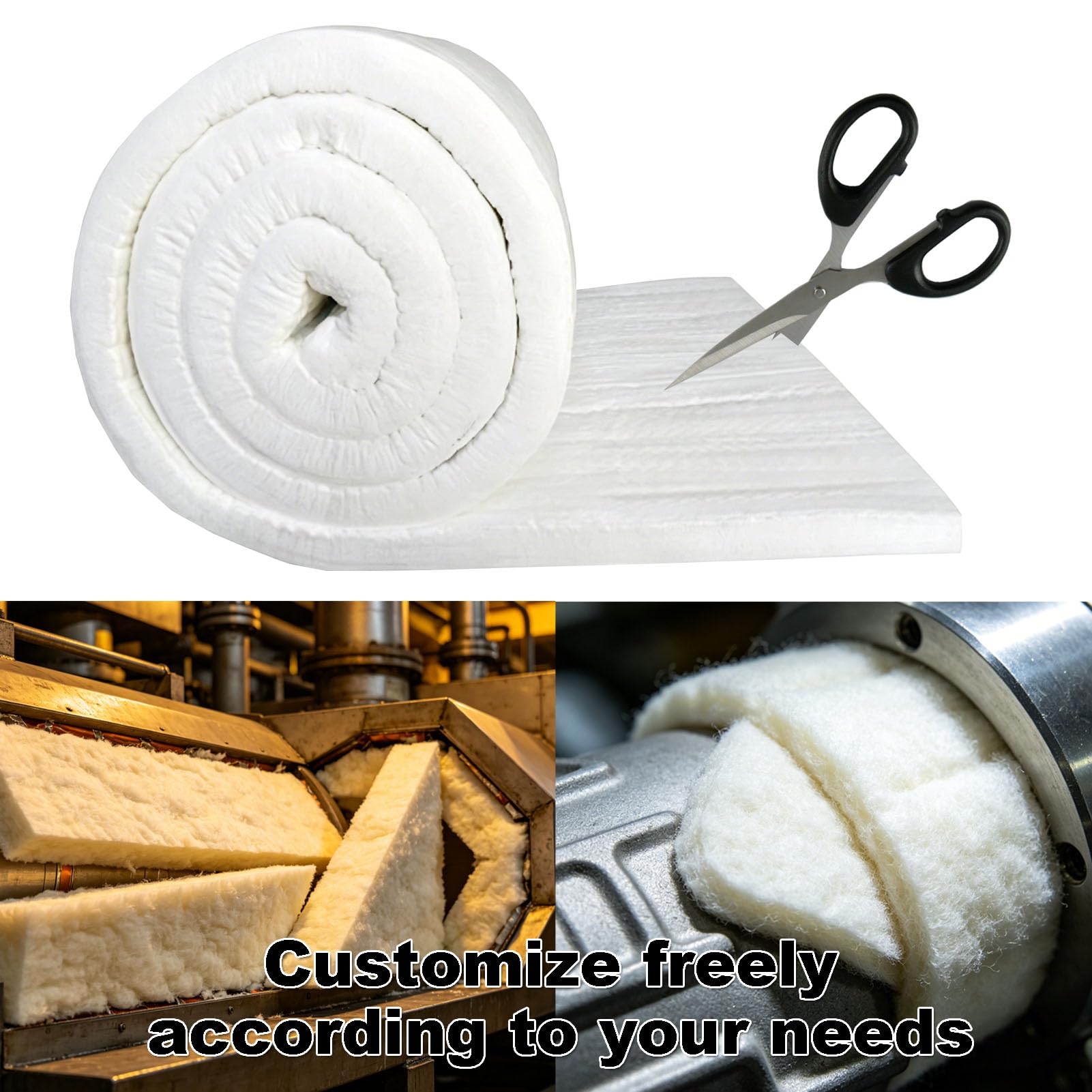 Coperta in Fibra Ceramica Isolante - Isolamento Termico e Ignifugo Senza Manutenzione per Forni e Stufe a Legna - Lana di Roccia ad Alta T(Size:5m * 0.61m * 30mm(196.85 * 24.02 * 1.18 inches))