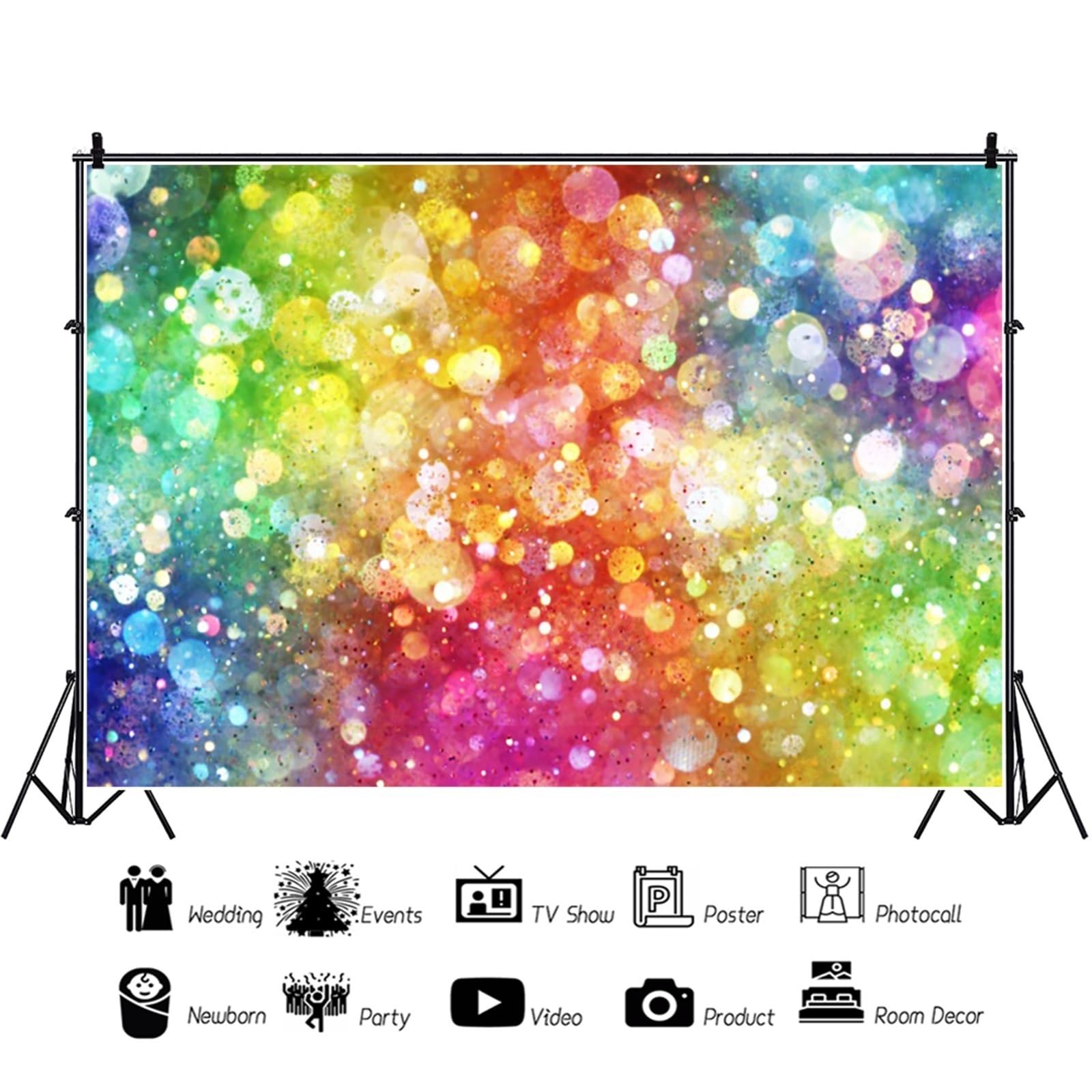 YongFoto 3x2,5m Vinile Sfondo Fotografico Aloni Bokeh Glitter Paillettes scintillanti Fondale Foto Festa Bambini Boby Partito Studio Fotografico Puntelli