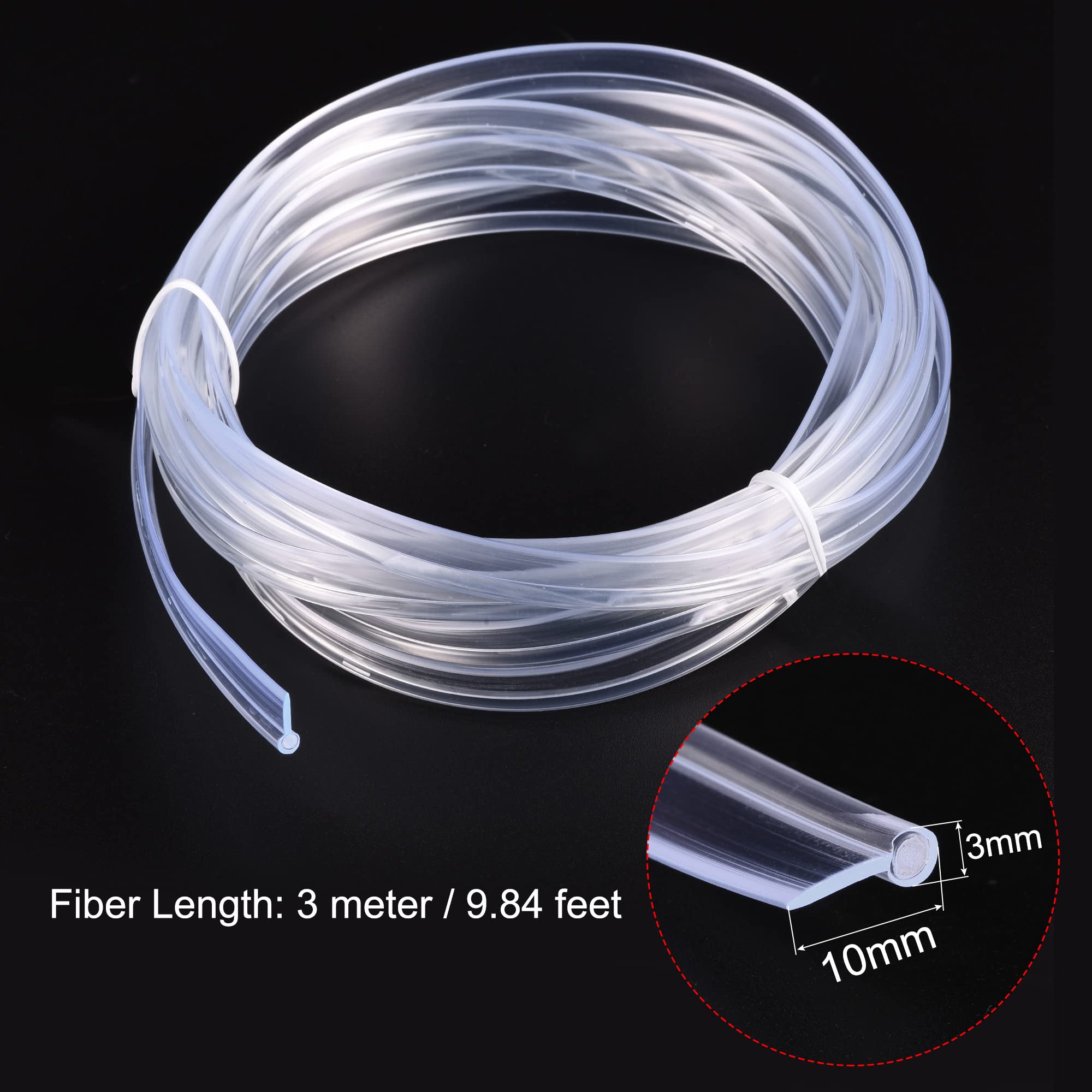 Sourcing Map Fibre Optique Lumineuse PMMA Latérale Lueur Pour LED Lumiere Guide à Maison Hotel Fibre Optique Câble 0.75mm 100M