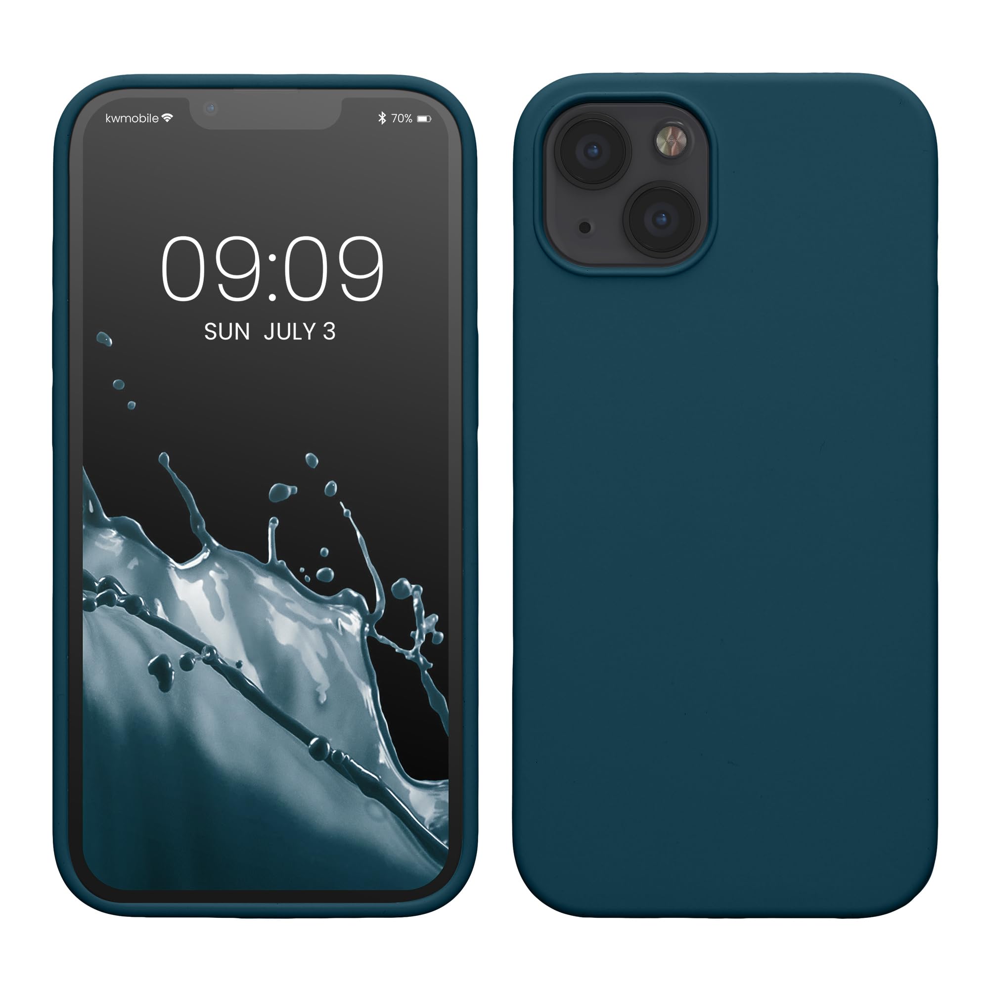 kwmobile Custodia Compatibile con Apple iPhone 16 Pro Max Cover - Back Case per Smartphone in Silicone TPU - Protezione Gommata - petrolio matt