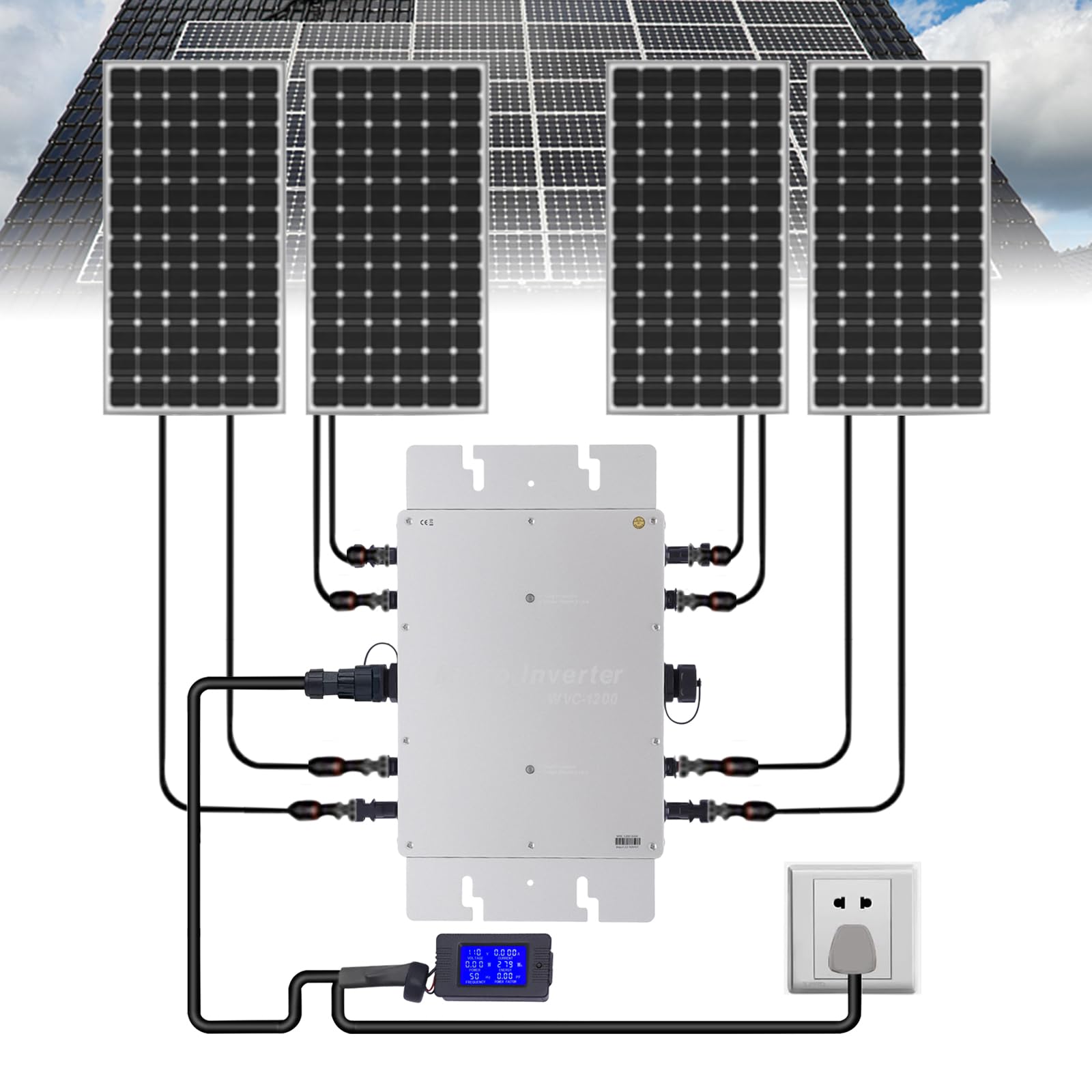 Solar Grid Tie Micro Inverter Microinverter for Solar Panel (1200W)