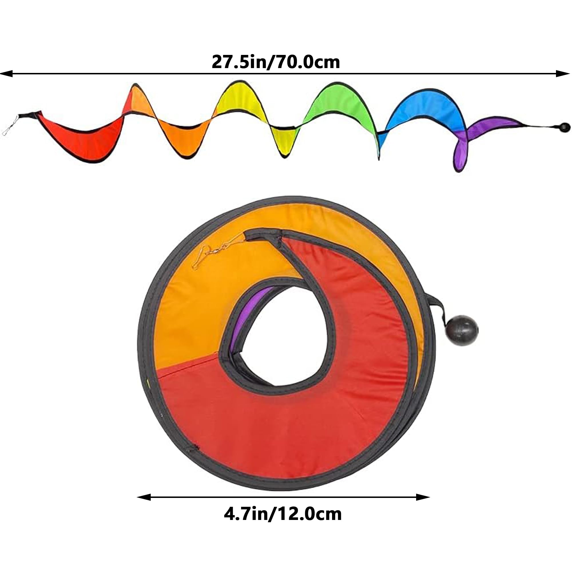 2PCS Arcobaleno a Spirale Mulino a Vento Mulino a Vento a Spirale Girandola Spirale Arcobaleno Mulino Vento Protezione UV e resistente alle intemperie colorato eolici decorazione del giardino