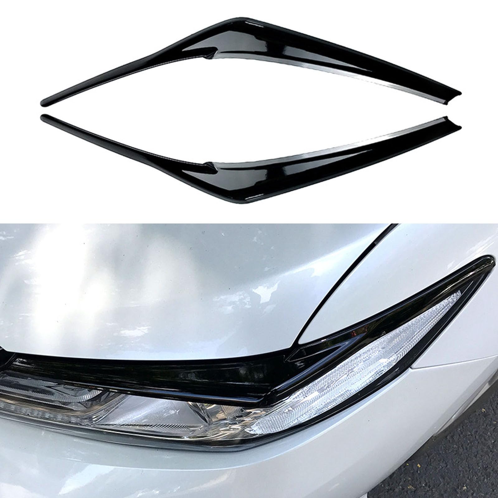 YPFYBHD Compatible with Toyota Camry 2018+, 1 Pair Car Headlight Eyebrow Eyelid Lamp Car Evil Eye Car Sticker Exterior Accessories Modification,Black