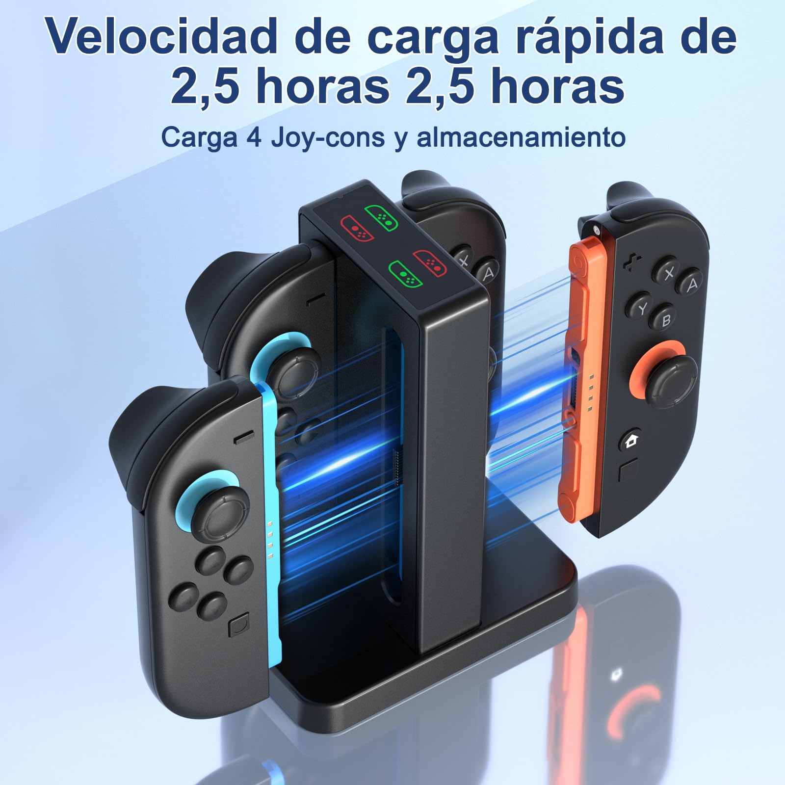 Base de Carga para Switch 2, [Versión 2025] Diyife 4 en 1 Cargador para Nintendo Switch 2, Joy-con Chargers Dock, Cargador del Controlador, Base de Carga para Joycon con Indicador LED y Puerto USB-C