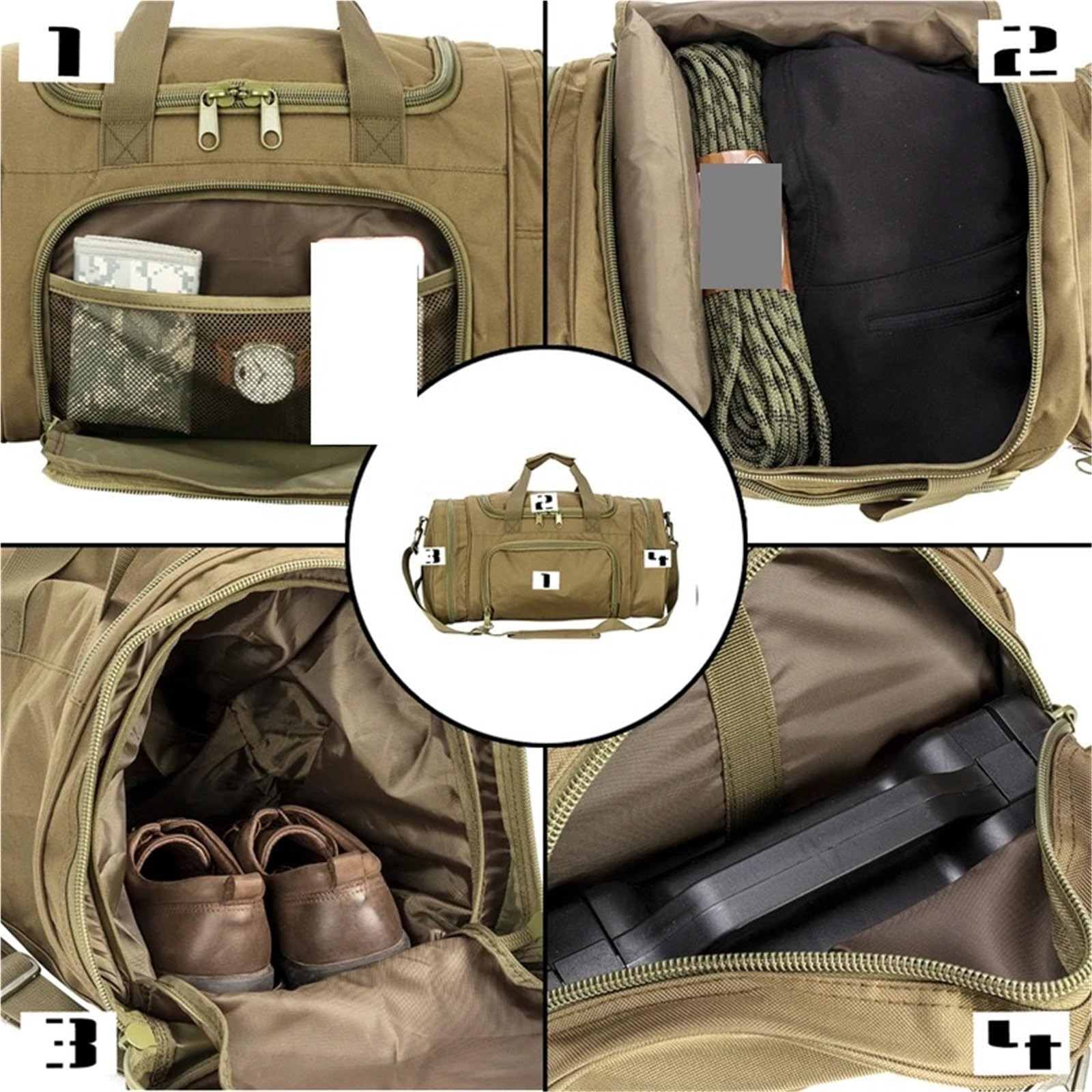 Borsone Palestra Borsa da viaggio 40 litri esterno for uomo Borse sportive trekking for escursionismo in palestra for il fine settimana con scomparto for scarpe(Grey)