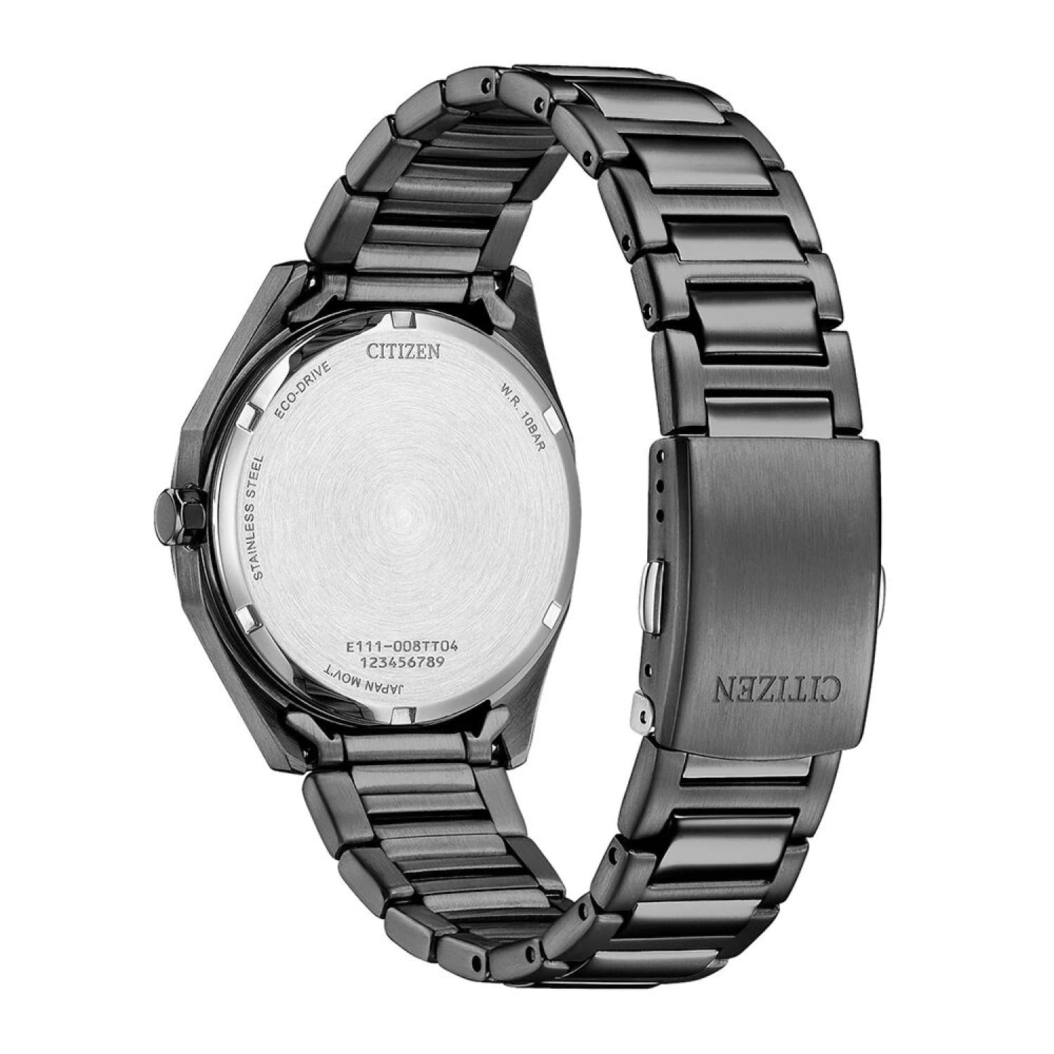 Citizen Eco-Drive Herrenuhr Edelstahl, Grau, 38 mm, BM7625-80H | Analog Quartz | Kristallglas | 10 bar Wasserdicht | 180 Tage Gangreserve | Datum | Edelstahlband
