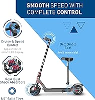 Vista 8 de Scooter eléctrico Hiboy S2S2 MAX, motor de 350500W, neumáticos de 8,510 pulgadas, rango de 2765 kilómetros, scooter eléctrico plegable para adultos