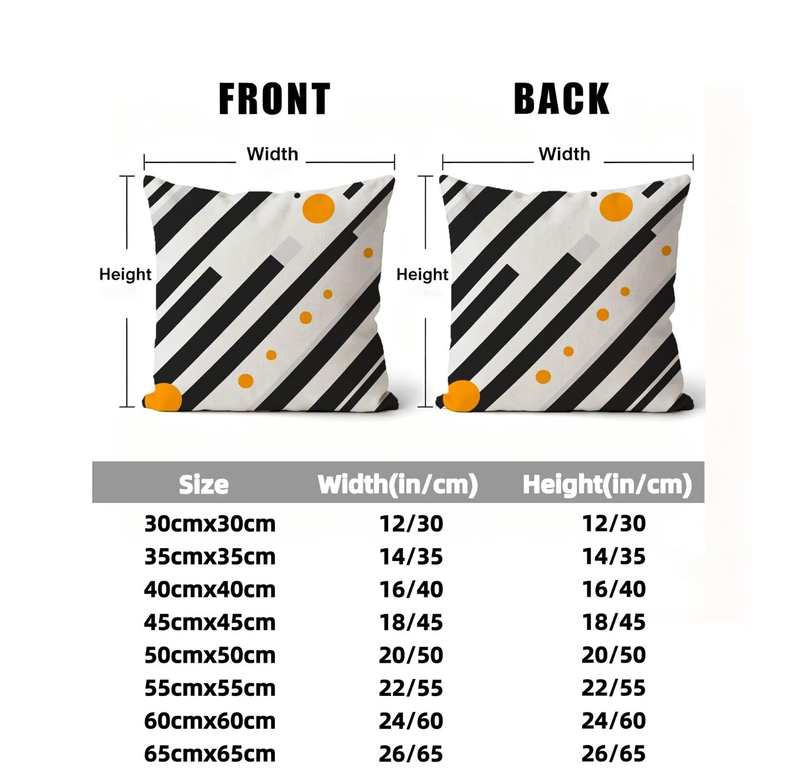 Juego de 4 Fundas Cojín 45x45 En Blanco Y Negro Lino GJ-93