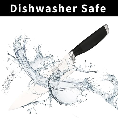 Miniatura 7 de KATISUN Juego de cuchillos de 15 piezas, acero alemán, duradero y apto para lavavajillas, juego de bloques de cuchillos con mango ergonómico con